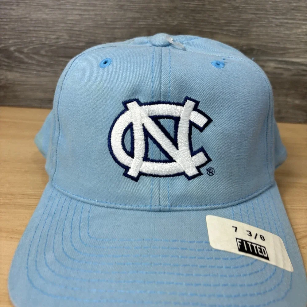 Vintage North Carolina Tar Heels Hat Cap‎ Fitted 7 1/8 Blue Top of the World Y2K